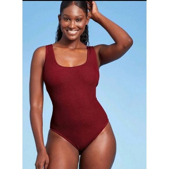 Kona Sol large red one piece swimsuit - Picture 1 of 3